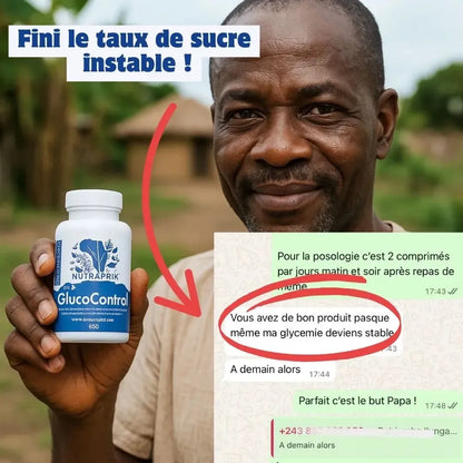 Glucocontrol NUTRAFRIK, réduit les symptômes du diabète